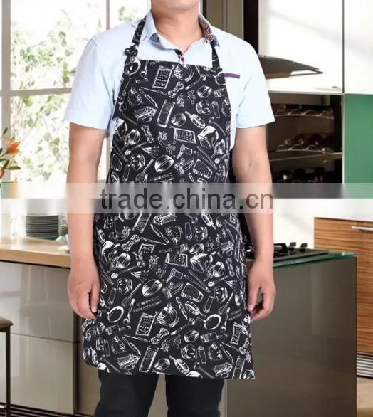 Man Cotton Canvas Black Color OEM Kitchen Bib Apron photo-2