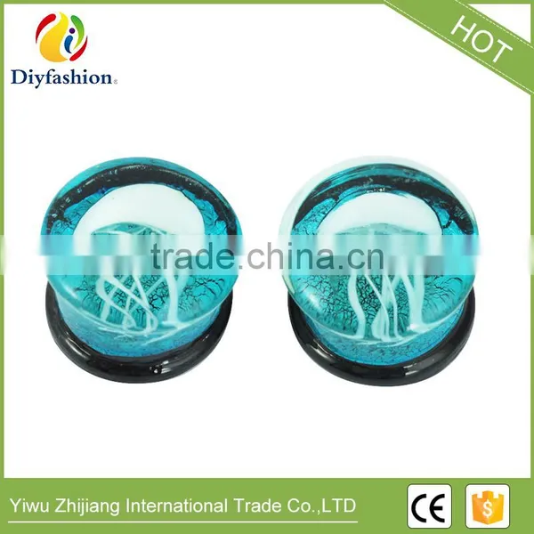 Hot Sell High Quality Comfortable Glass Marine Jellyfish Auricle Ear Plug photo-3