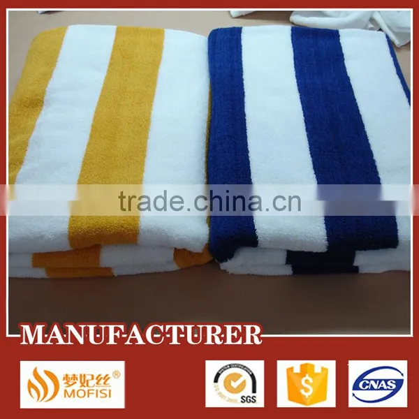 100% Cotton Material Hotel Beach Towel With Stripe