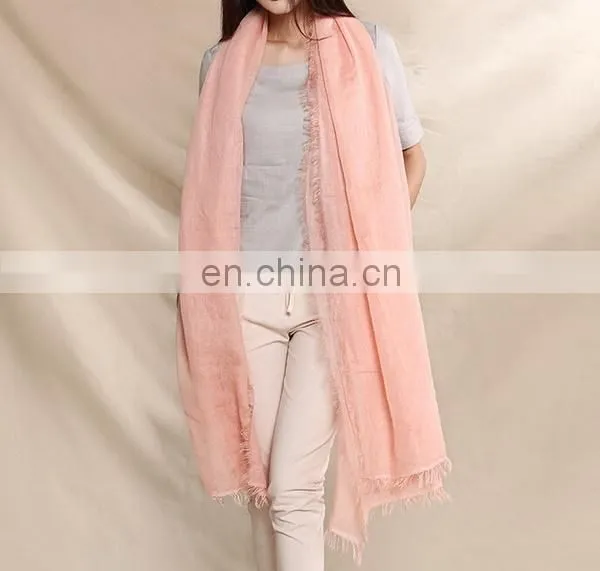 Flax Material Solid Color Yarn Women Cape Classic Oblong Women Scarves photo-2