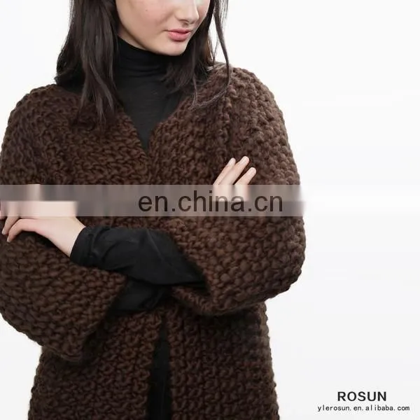 Formal Open Front Handmade Knitted Cardigan Sweater photo-3