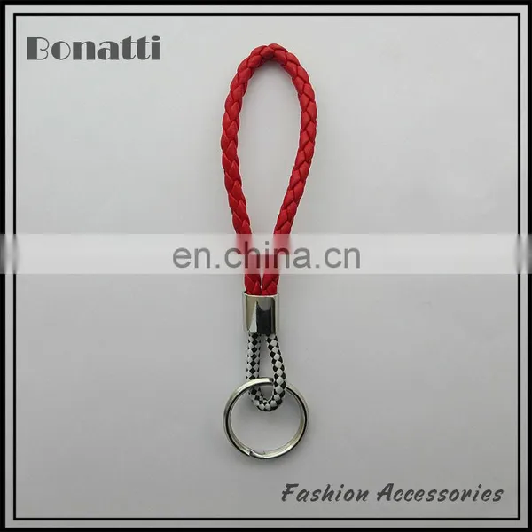 high quality red leather key chain