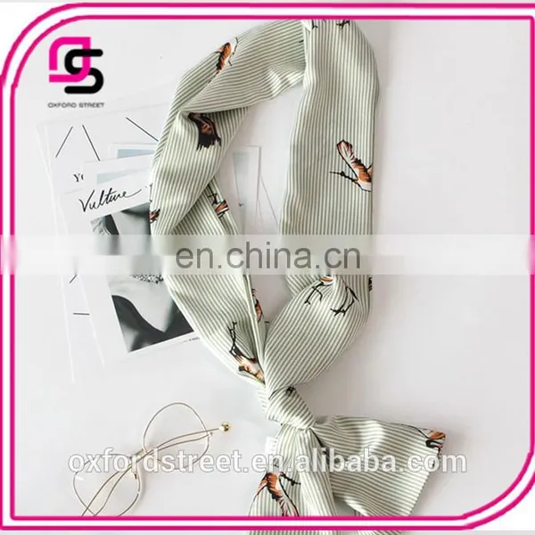 The Spring and Autumn All-match Long Scarf Double Satin Scarf Small Korean Bow Tie photo-5