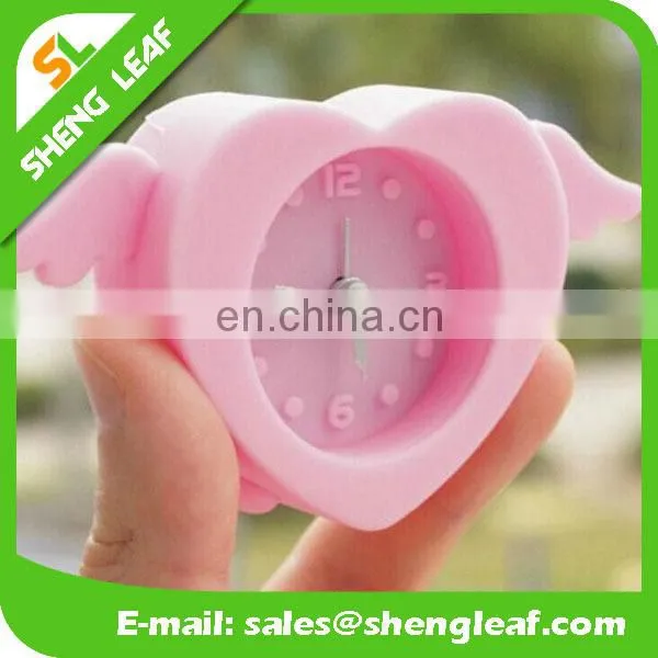 Mini Angel Heart-shaped Alarm Clock Creative Good Quality Silicone Small Alarm Clock photo-3