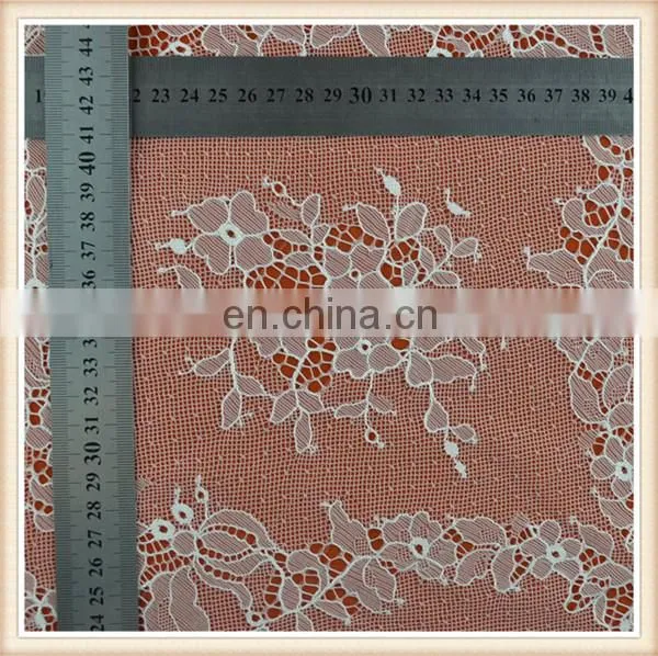 Fancy White Flower Design Bridal Lace Trim Eyelash Lace Fabric Wholesale photo-6