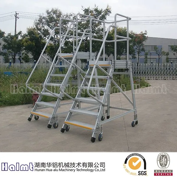 Portable Warehouse Aluminum Ladder With Platform photo-3
