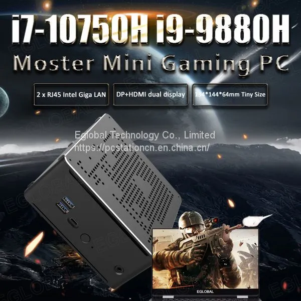 Mini Computer 2 Lan Intel i9 9880H i7 9850H Windows 10 Pro 2*DDR4 2*M.2 NVMe Desktop Gaming PC 4K HTPC DP HDMI