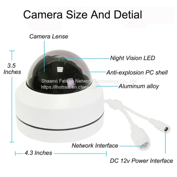5MP 1/2.8”H.265 H.264 Night (ICR), Ultra DNR PTZ 4X IP Camera Hikvision Compatible HD IR Network Camera photo-2
