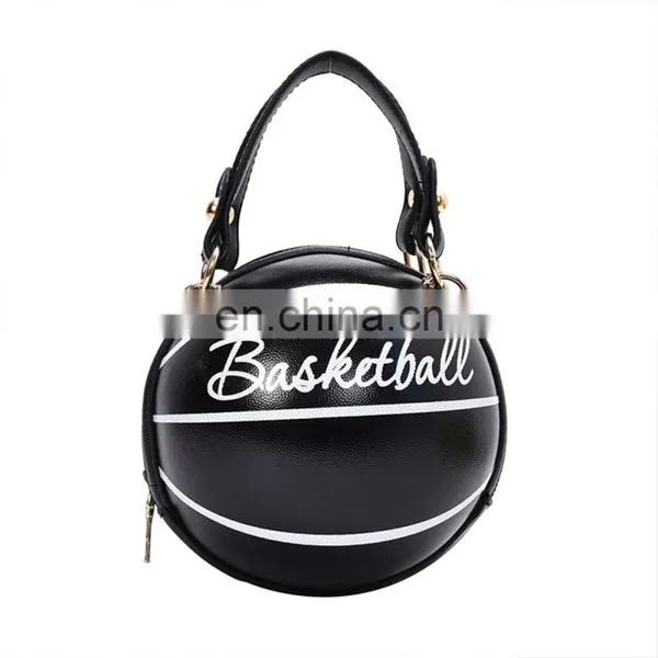 Small Personality Basketball Hand Bag Fashion Women Chains Handbag Creative Letter Shoulder Messenger Bag Female Mini Round Tote photo-3