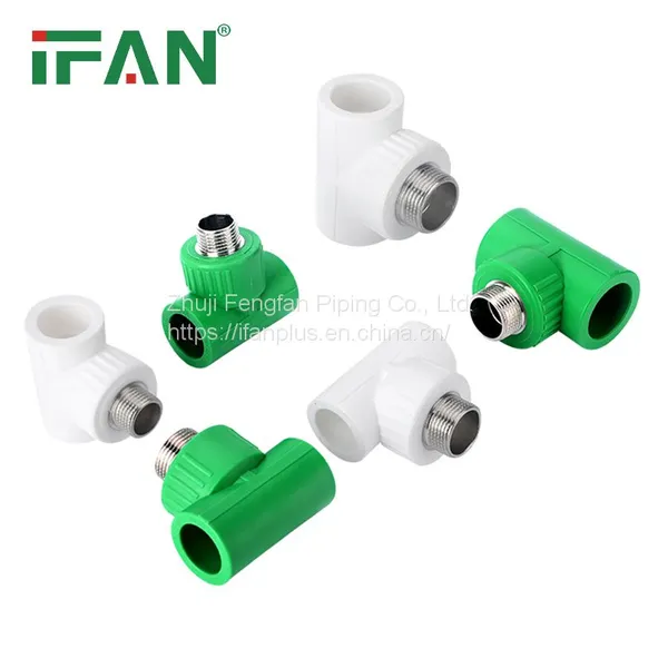 IFAN Polypropylene Material White High Pressure PN25 Brass Male Thread PPR Tee photo-5