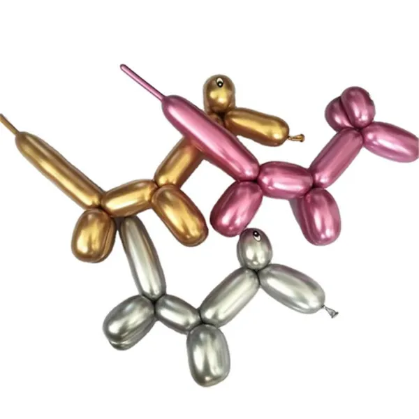 Bollons Wholesale Thick Latex Magic Metallic Chrome Balloons Birthday Globos Party Supplies Wedding Decoration Balloon Long photo-5