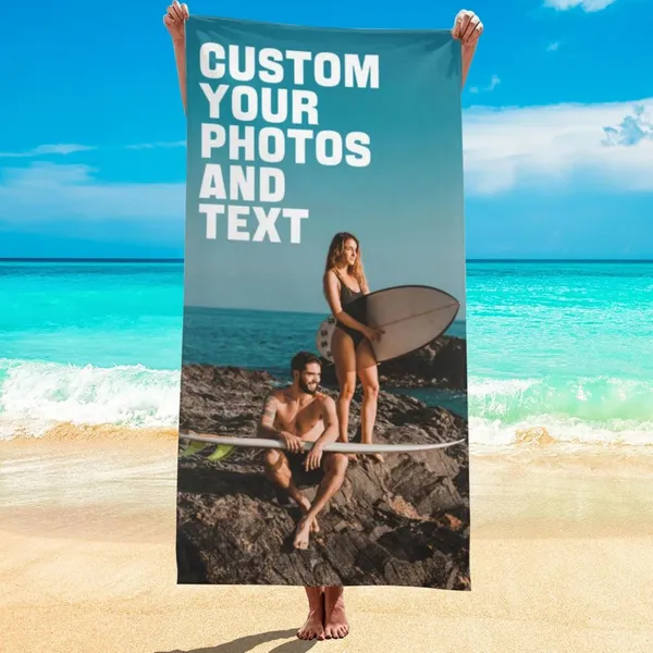 Оптовая персонализированная пляжная полотенца с фотографией. Индивидуально изготовленные пляжные полотенца
