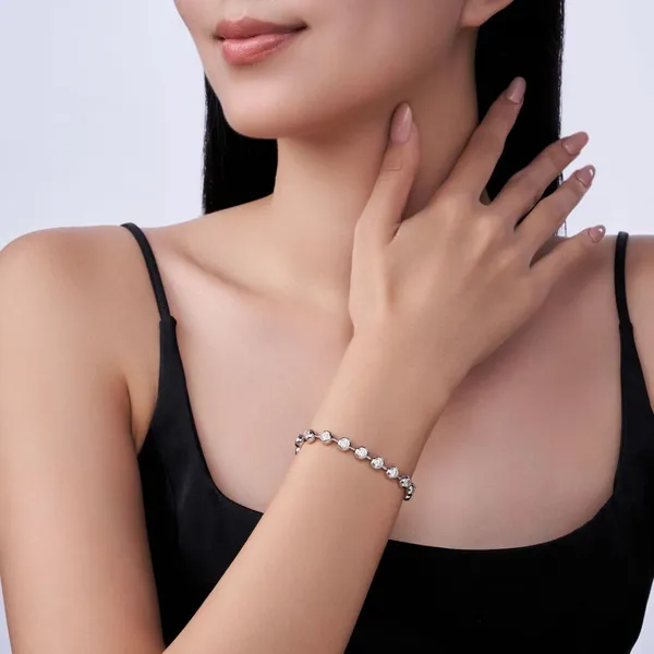 Original 2025 NEW Glamour Fine Jewelry Set Tassel V Necklace Bracelet Round Earrings for Women Romantic Party Jewelry Gift photo-5