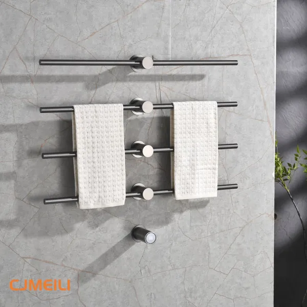 Bathroom Electric Heated Towel Rack, Towel Warmer for Bathroom, Wall Mounted Stainless Steel,4 Colours photo-2