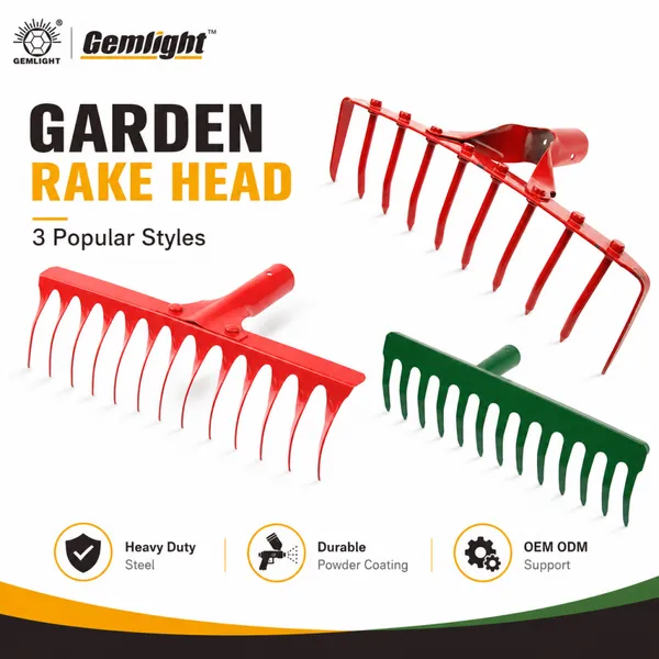 Long Handle Steel Rake for Garden Soil Leveling Lawn Maintenance and Agricultural Cultivation photo-2