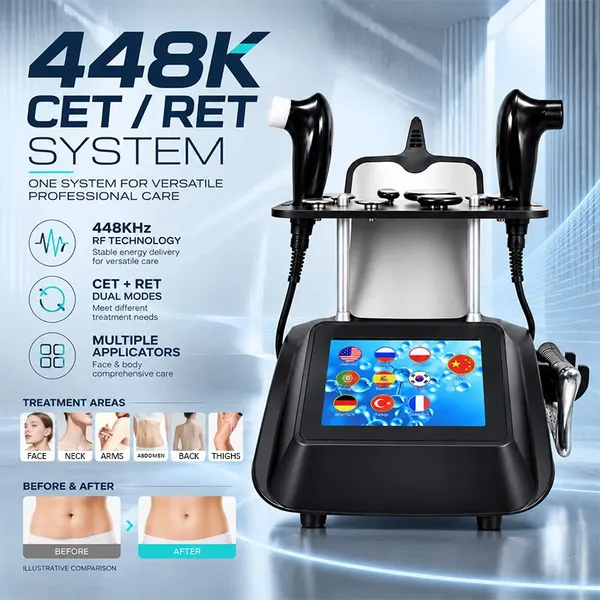 448KHz Monopolar RF Tecar Therapy Equipment for Facial Rejuvenation and Body Care