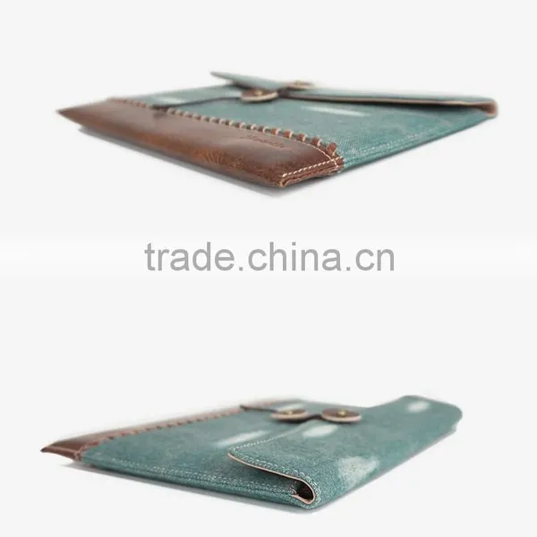 Latest Style High Quality Denim Genuine Leather Case for Ipad photo-6