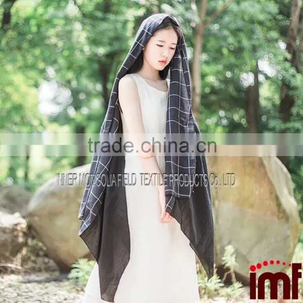 Checkered Plaid Fashion Summer Shawl photo-2