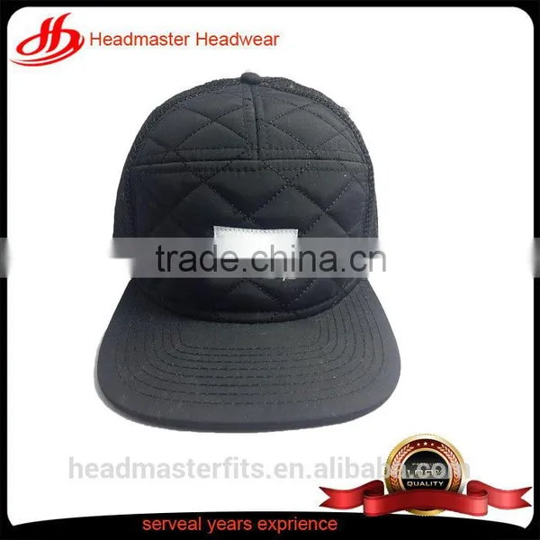 Wholesale Special Design 7 Panel Polyester Flat Brim Plain Snapback Trucker Hats