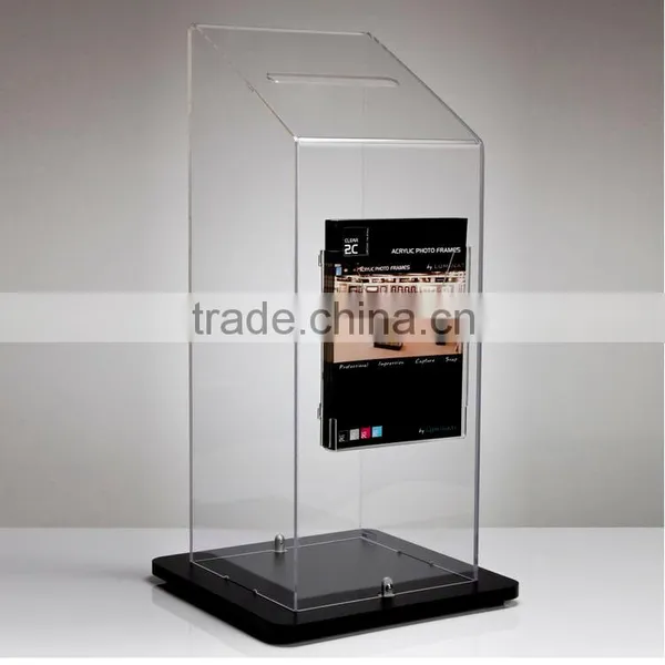 Modern Design Clear Acrylic Floorstanding Suggestion Box/Ballot Box/Donation Box photo-2