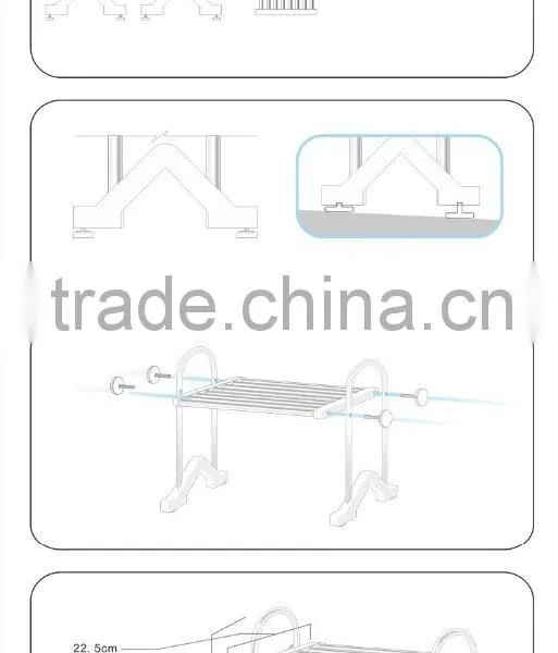 S/S+ABS 53*22.5*29.5 Hot Products Stainless Steel Kitchen Storage Rack photo-5