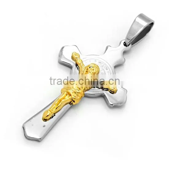 True Religious Cross Pendant Jewelry, Stainless Steel Jesus Head Pendant