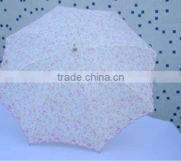 Flower Full Painting Straight Umbrella Both Use in Sun and Rain photo-2