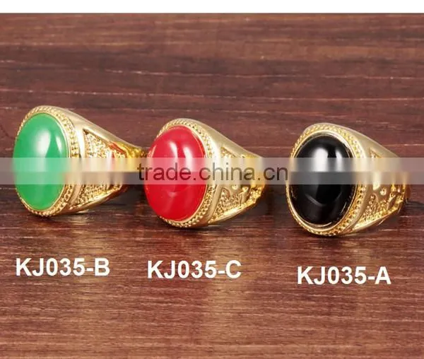 Copper Gold Plated Jewelry Stone Agate Ring Model Woman photo-4