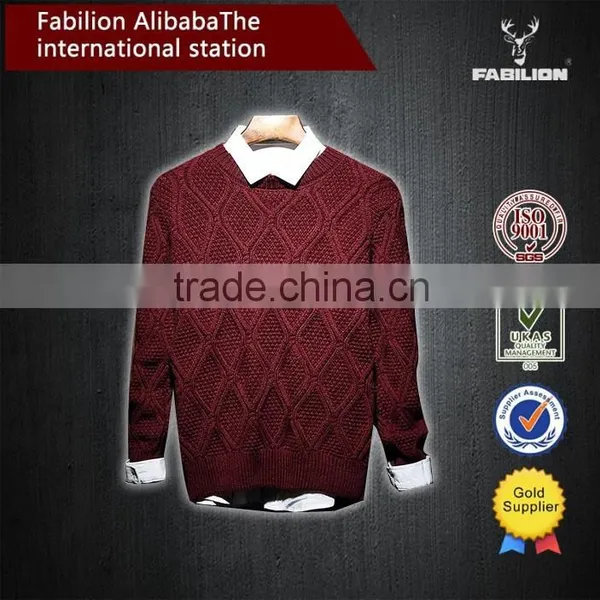 Fashion Leisure European Style Men's Long-sleeved Sweater for Cream Colored Cotton Sweaters photo-3