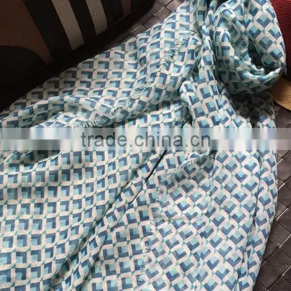 Blue Summer Scarf, Aztec Scarf, Print, Shawl Wrap,Oversize Pashmina Scarf,Geometric Scarf photo-6