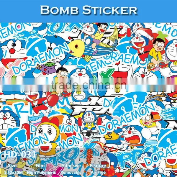 HD-033 CARLIKE Air Free Fashionable Car Wrapping Snoopy Printing Bomb Sticker Film photo-6