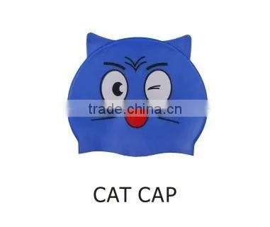 Hot Sales! Printing Silicone Swim Cap ,funny Silicone Swimming Cap photo-2