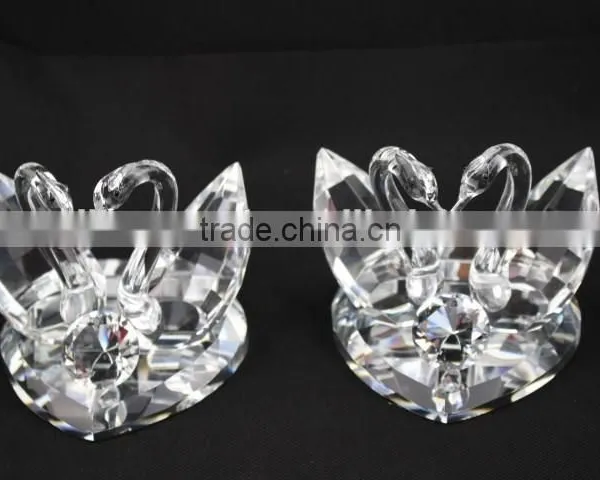 Factory Directly Sale Beautiful Couple Crystal Swans