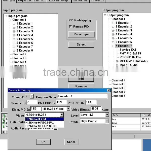 8in1 ASI MPEG-2 H.264 Transcoder(8*ASI In,ASI+IP(1*MPTS/8*SPTS) Out) photo-4