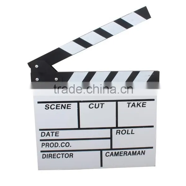 TV Plays Acrylic Clapboard Dry Erase Director Film Movie Clapper Board Slate 9.6 * 11.7" With Color Sticks