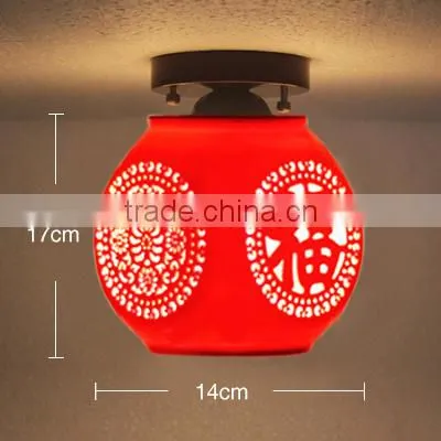 Led Light Down Light Suspension Drop Lamp Chinese Style Ceramic Loft Red Pendant Light Coffee Bar Restaurant Kitchen Lights photo-2