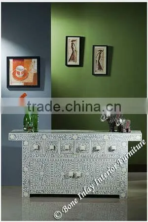 Bone Inlay Long Sideboard