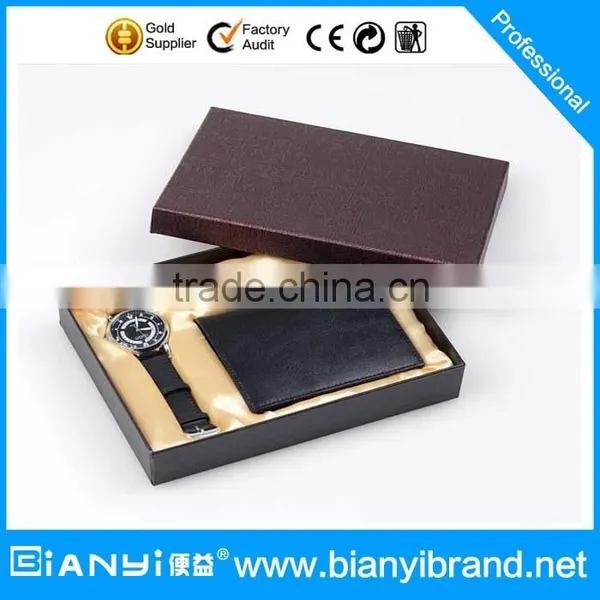 2016 Men's Genuine Leather Wallet With Watch Gift Set