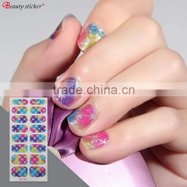 Wholesales Custom Glitter Full Nail Art Sticker photo-3