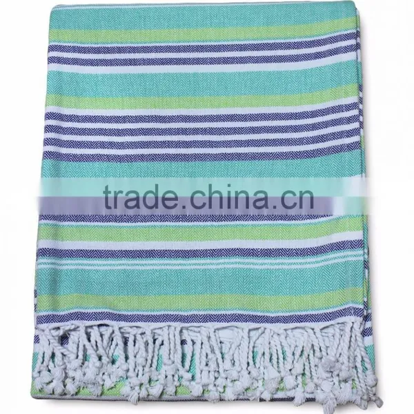Turkish Hamam Peshtemal Cotton Towels, Beach & Bath Towels - Green