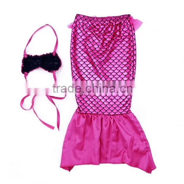 Fashion Clothing 2016 Hot Pink Sequin Mermaid Set Two Piece Mermaid Swim Suit photo-2