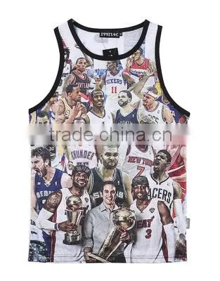Fashion Polyester Digital Sublimation Printed Tank Top Mens, Racer Back Tank Top, Custom Sublimated Gym Tank Top photo-3