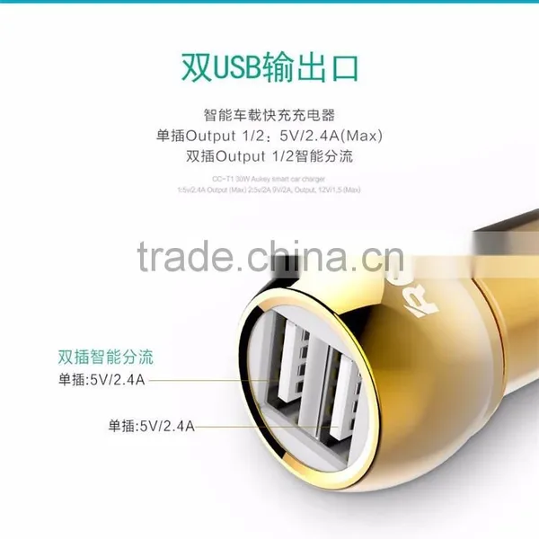 New Design Remax 2016 With Safety Hammber Function 2.4A 2 USB Metal Bullet Car Charger photo-5