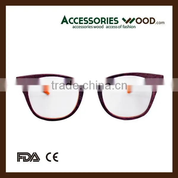 Round Frame Optical Eye Glasses Student Wood Reading Glasses photo-5