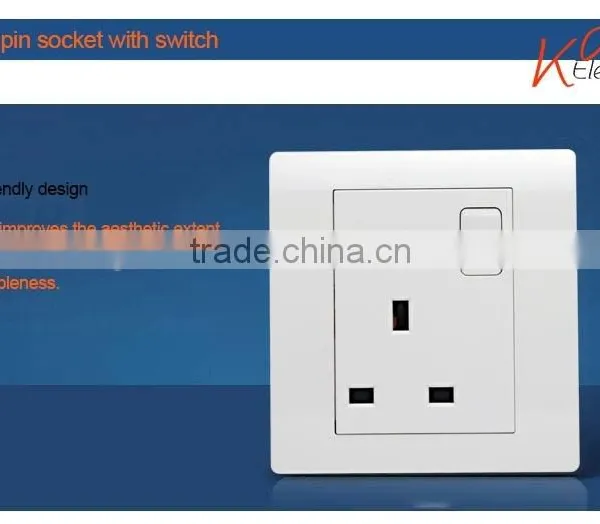 Wall Switch 3 Flat Pin Socket With Neon photo-2