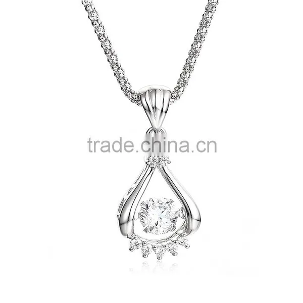 925 Sterling Silver Dancing Stone Pendant Jewelry SPG898W photo-5