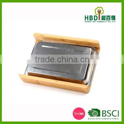 Wooden Bamboo Kitchen Cutting Board With S/s Tray photo-6