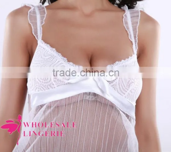 Transparent Sexy White Lingerie Babydoll Wholesale photo-5