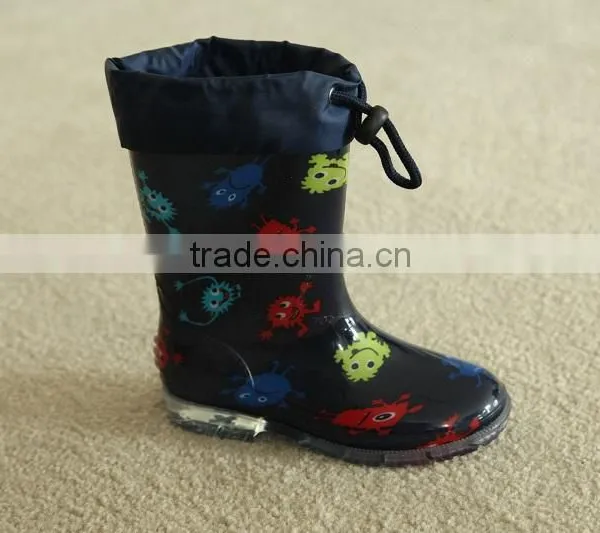 Kids Winter Warm Lining PVC Rain Boots photo-2