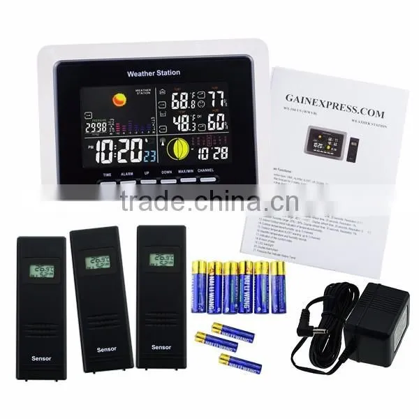 3 Wireless Sensors Weather Station Indoor Outdoor Temperature Thermometer With WWVB DCF RCC Receiver photo-2